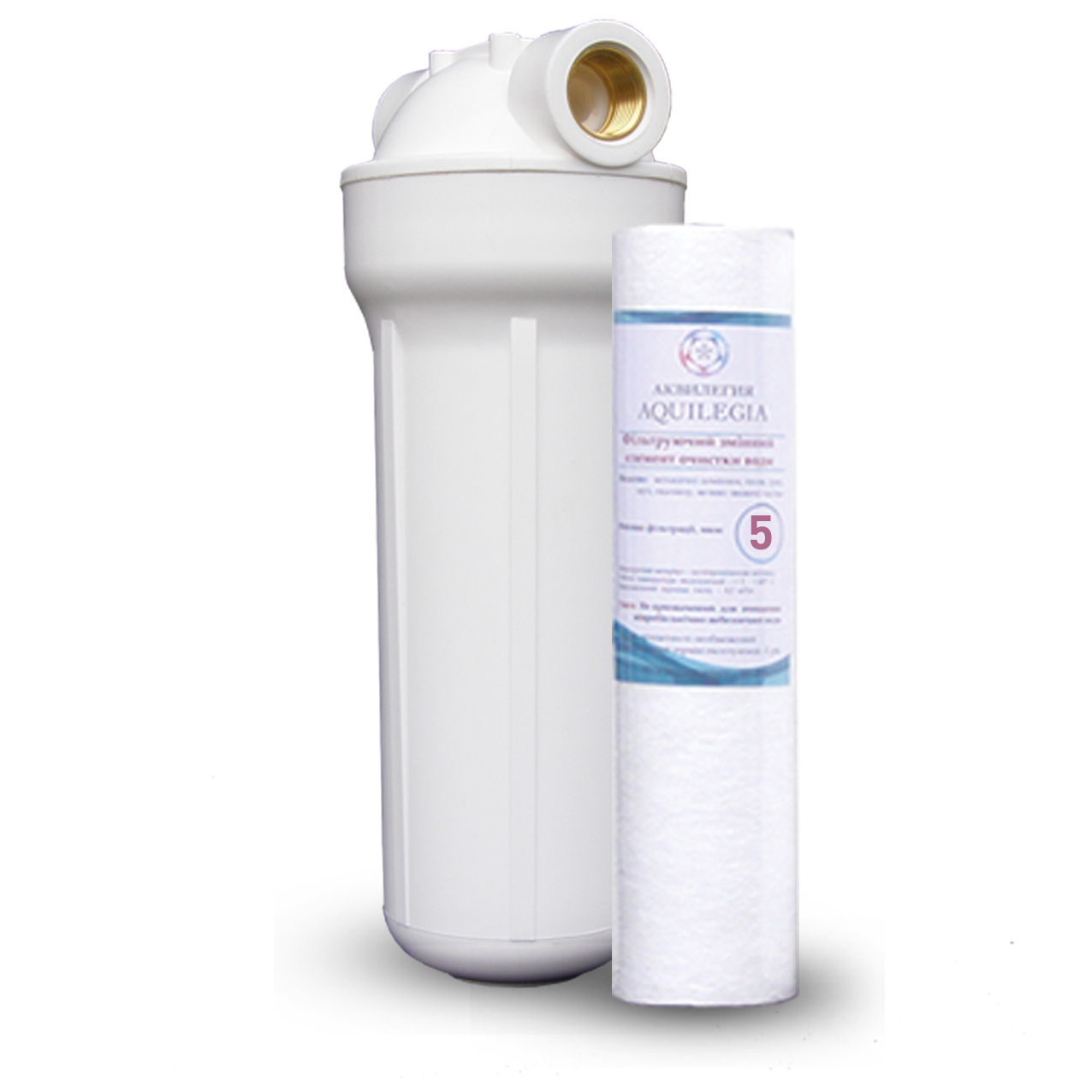 Магістральний фільтр Аквілегія 3/4" з поліпропіленовим картриджем 5 мкм